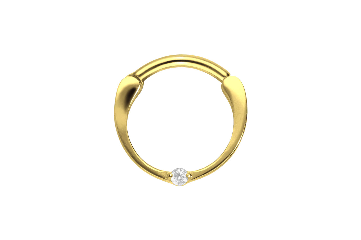 Titan Segmentring Clicker Piercing EINGEFASSTER KRISTALL